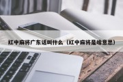 红中麻将广东话叫什么（红中麻将是啥意思）
