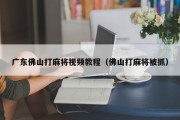广东佛山打麻将视频教程（佛山打麻将被抓）